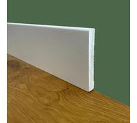 100ml di Battiscopa PREMIUM in legno MASSELLO squadrato 95x12 laccato bianco