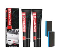 100ml Pasta Riparazione Graffi Auto Con Spugna, Rimozione Graffi Smaltoauto, Nano Detergente Per Auto, Riparazione Facile Graffi Vernice E Macchie D'Acqua, Universale Per Moto E Auto, 2PCS