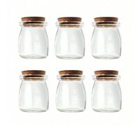 100ml Piccola bottiglia per budino, resistente alle alte temperature, bottiglia per yogurt, barattolo di vetro con tappo in sughero, tazza per mousse, barattolo di vetro a forma di stella portafortuna