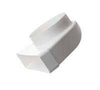 Ø 100mm - 220x55mm Curva 90° - Adattatore per Tubi da Tondi a Rettangolari - PVC