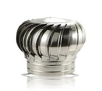 100mm（3.94in）~600mm（23.62 In）Copertura Per Camino, Griglia Di Ventilazione Di Acciaio Inossidabile Della Copertura, Comignolo Girevole Canna Fumaria Rotante In Acciaio(250mm[ 9.84 in ])