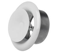 Ø 100mm Bianco Diffusore di Alimentazione in Metallo - Con anello di montaggio - Rotonda Griglia di Ventilazione