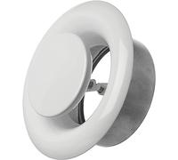 Ø 100mm Bianco Diffusore di Scarico in Metallo - Con anello di montaggio - Rotonda Griglia di Ventilazione