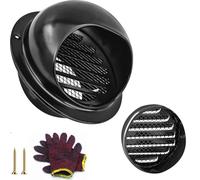 100mm Black Griglia di Ventilazione A Sfera in Acciaio Inox, Griglia Aerazione Rotonda Copertura, Cappa di Scarico per Cucina, per Residenza Ufficio Magazzino Roulotte(180mm 4pack)