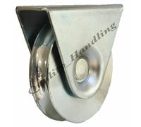 100mm Gate Ruota Puleggia IN Supporto Guida Acciaio 16mm 'U' Gola