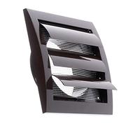 Ø 100mm Griglia di Ventilazione con Lamelle Mobili, Valvola Antiritorno con Protezione dagli Insetti, Marrone
