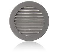 100mm Griglia Ventilazione in Plastica ABS Grigia con Zanzariera - Griglie Aerazione Rotonde