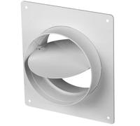 100mm Parete Montato Flangia Anti Return Ammortizzatore Bianco PVC Griglia Rotonda