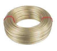 100MT CAVETTO ACCIAIO OTTONATO RIVESTITO IN PVC TRASPARENTE - ? mm.6 in rotoli da mt.100