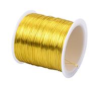 100mx0,3mm Filo per Gioielli Filo di Rame per Creazione di Gioielli Filo Metallico Resistente all'Appannamento Filo di Rame Nudo per Perline Artigianato Bracciale Collane Orecchini Fai da Te, Oro