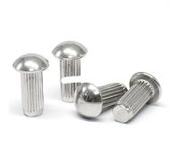 100pc M2 M2.5 M3 M4 GB827 Bottone in Alluminio Testa Tonda Gambo Zigrinato Rivetto Solido per Etichetta Targhetta Diametro 2-4mm Lunghezza 3-10mm-M3,6mm