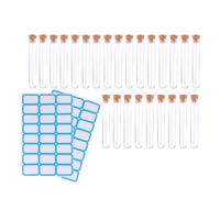 100pcs 1.2x7.5cm provette trasparenti in con tappi in sughero e spazzole