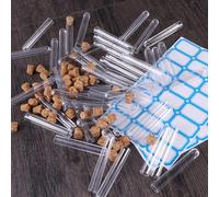 100pcs 1.2x7.5cm provette trasparenti in con tappi in sughero e spazzole