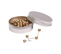 100PCS 1/4 Inch Small Round Head Map Tacks Pins for Home Office Bulletin Cork Board Use and DIY Craft Project (Gold)