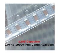 100PCS 1206 SMD Capacitor Kit 0.33UF 0.47UF 330NF 470NF 1UF 2.2UF 4.7UF 50V 105 334 474 225 475 K/M/Z X7R Capacitance 50V MQXFCZUX(4.7UF(475) 50V)