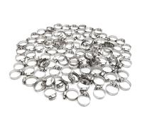 100pcs 16-25MM Stainless Steel Car Vehicle Drive Hose Clamp Fuel Line Worm Clip