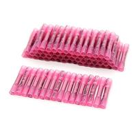 100PCS 22-16 AWG Heat Shrink Crimp Terminals Waterproof Fully Insulated Seal Butt Electrical Wire Connectors Kit Assortment Red