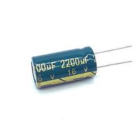 100pcs 2200uf16V Condensatore elettrolitico in alluminio ad alta frequenza a bassa ESR/impedenza Size10 * 20mm 16V 2200uf Elementi di accumulo di energia