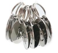 100PCS 30mm Round Number Tag Stainless Steel Key Chain KeyChain Ring Keyring ID Tags Custom Openwork Plate Pendant Per Uffici