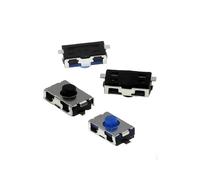 100PCS 3x6x2.5 3 * 6 * 2.5 MM NO Switch Normally Closed SMD Touch Silica Gel NC Soft Button Keys Interrupteur 4 * 6(Black)