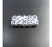100pcs/50pcs/40pcs/30pcs/20pcs/10pcs/5pcs/1 pezzo/9pcs/8pcs/7pcs/6pcs/Set di dadi di alta qualità da 14mm, dadi bianchi con puntini neri in acrilico, dadi D6 con angoli arrotondati, per raduni di club