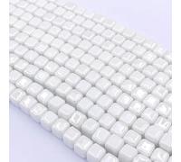 100PCS 6 Millimetri 8 Millimetri Cubi Quadrati Placcatura di Colore Puro in Ceramica Solido del Distanziatore Perline Sparse Porcellana Fai da Te per La Produzione di Gioielli
