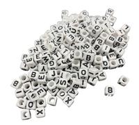 100pcs 6mm Bianco Mix Lettere Perline Alfabeto Quadrato Perline Acriliche Perline Creazione di Gioielli Fai da te Per Bracciale Collana Accessori Moda processing