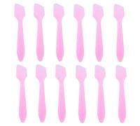 100PCS 8CM Disposable Plastic Cosmetic Face Pack Spoon Spatula Facial Cream Mini Scoop Mud Face Pack Stirrer Muddler Applicator DIY Beauty Tool (Pink)