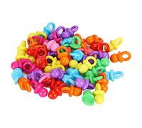 100Pcs Acrylic Mini Pacifier Soothers,Baby Baptism Soothing Mini Color Toys Accessories for Baptism Baby Shower Wedding Birthday Party (solid color mix)