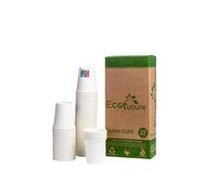 100Pcs Bicchieri carta 200 ml bianchi, biodegradabili e compostabili, bicchieri di carta per bevande calde freddo, acqua, tisana, feste compleanno, cocktail, gin-tonic, caffe, tazze bianche