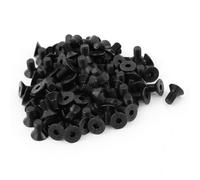 100Pcs Black M5 x 10mm Alloy Steel Hex Socket Flat Head Countersunk Screws Bolts