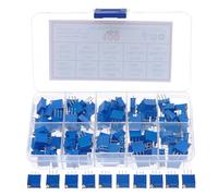 100Pcs/Box 3296W Multiturn Trimmer Potentiometer Kit High Precision Variable Resistor With Box Kit MQXFCZUX