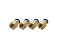 100PCS BSPT PCF6-02, 6mm to 1/4' Pneumatic Connectors Female Straight One-Touch Fittings
