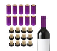 100Pcs Capsule PVC Termoretraibili con 12 Tappi per Vino, 30x60mm, Viola per