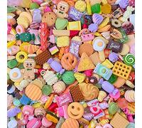 100pcs carino ciondoli slime set misto resina flatback per fai da te creazione e ornamento scrapbooking perline assortiti caramelle natale traliccio kit di ornamenti in resina fare forniture