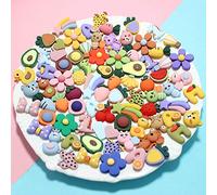 100pcs carino melma charms misto set resina flatback fare forniture per fai da te fabbricazione artigianale e ornamento perline scrapbooking caramelle assortite torta di frutta ornamento