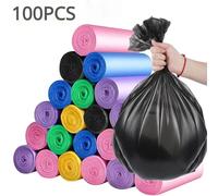 100PCS Colore misto Addensare Sacchetti di immondizia usa e getta Cucina di stoccaggio Bidone della spazzatura Sacchetti di rivestimento Proteggi la privacy Sacchetto di rifiuti di plastica