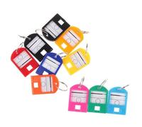 100Pcs Colorful Keychain Key Tag Label ID Name Room Address TEL Number Marker Baggage With Split Ring Per Uffici(Multicolor)