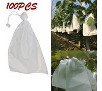 100pcs Coulisse Stile Uva Frutta Protezione Borse Rete Per Giardinaggio Nuovo
