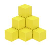 100Pcs Cubetti di Legno 2cm Quadrati Gialli Naturali per Crafts