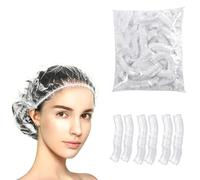 100PCS Cuffie per Capelli da Doccia Monouso,Cuffia da Doccia Monouso,Trasparente Monouso Doccia,Plastica, Impermeabile,per DocciaHotel Spa e Parrucchiere