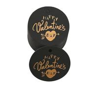 100pcs Cuore/Etichette di Carta Rotonde per Dolci Borse e San Valentino Confezione Regalo Hot Stamping Love Message Cards Etichette Cartoncini