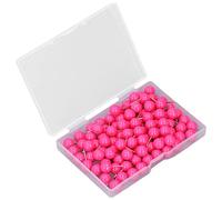 100Pcs Decorative Push Pins | Steel & Plastic Map Tacks for Cork Boards/Bulletin Boards | 9.5x20mm Marking Pins with Storage Case (Rose Red)