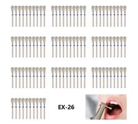100pcs Dental Frese Diamond Burs For High Speed Handpiece Friction Grip EX-26