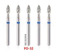 100pcs Dentale Diamond Burs bur For High Speed Handpiece Friction Grip FG1.6mm