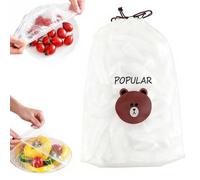 100PCS Disposable Stretch Food Covers for Bowls & Plates, Medium Reusable Elastic Plastic Bowl Covers, Fresh Keeping Bags Food Wrap Cover for Leftovers, Fruits, Vegetables (100pcs)