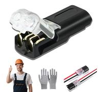 100PCS Double Thread Push Button Coupling with Locking Buckle, Double-wire Plug-in Connector With Locking Buckle,Reduce Wiring Time by 70%, Reusable, Quick Dual Wire Terminal Block (20Pcs)