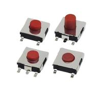 100PCS Flat Red SMD 4Pin 5Pin 6×6 Tact Push Button Switch 6 * 6 * 3.1MM Switch 6x6x3.1 2.5/2.7/3.1/3.7mm 50mA 12V DC(6x6x2.5 5Pin)