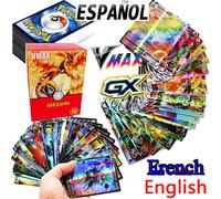 100PCS Francese Italia Spagna Pokemon Gioco di carte GX V Mega Shining Gioco Battle Carte Trading Carte da collezione Giocattoli Regali per bambini
