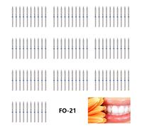 100pcs frese diamantate dentali a turbina per manipolo ad alta velocità FO-21